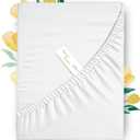 Carressa Linen 100% Egyptian Cotton California King Fitted Sheet Only - 800 Thread Count 16" Deep Pocket Crisp White Fitted Sheet, Durable Sateen Weave, All-Around Elastic, Head/Foot Side Indicators