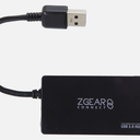 ZGEAR 4 PORT USB DATA HUB, BLACK