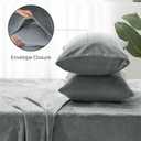 BEDELITE Flannel Sheets King Size Grey - Super Soft Fleece Sheets Set Fluffy Extra Plush, 4 Piece(Include Fitted Sheet, Flat Sheet, 2 Pillowcases)