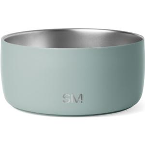 Simple Modern Stainless Steel Pet Water Bowl for Dogs & Cats | Insulated Stainless Steel Food Bowls for Dog Cat | No Tip No Slip BPA Free | Bentley Collection | Medium (4 Cups) | Sea Glass Sage