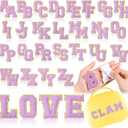 WILLBOND 52 Pcs Self Adhesive Chenille Letter Patches, 2.2/2.8 Inch A-Z Embroidered Alphabet Stickers for Clothes Bags Hats DIY Craft Supplies Christmas Personalized Gifts(Purple,2.2 Inch)