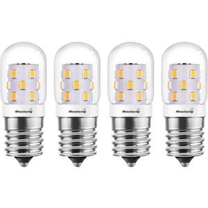 Maelsrlg Microwave Light Bulbs Under Hood 40W Equivalent, E17 LED Bulb Dimmable for Range Hood, 3W 380 Lumens, LED Appliance Light Bulb Over Stove, Warm White 3000K, 4 Pack