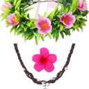 ODESABO Princess Costume Accessories Set for Women, Flowers Crown Headband Flower Clips Necklace Dress Up Accessories