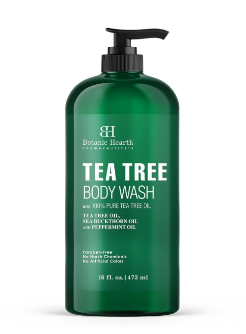 Botanic Hearth Tea Tree Body Wash 16 fl oz (2 Pack) Natural Antifungal & Odor Control Shower Gel for Acne, Athlete’s Foot, Ringworm, Jock Itch, Healthy Skin, Sulfate & Paraben Free, for Men & Women 