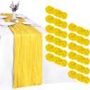 RestfulGlow12 Pack Yellow Cheesecloth Table Runner 10FT Boho Gauze Fabric Table Runner 35 x 120 Inch Rustic Sheer Runner for Centerpiece Wedding Decor Baby Shower Party Boho Table Decoration