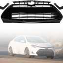Upper Lower Grill + Front Bumper Bracket Compatible with 2017 2018 2019 Toyota Corolla CE L LE LE Eco XLE # 5311102B00 5311202730 Front Bumper Hood Grille