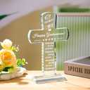 Movdyka Graduation Gifts for Him Her, Crystal Engraved Keepsakes Plaque, Class of 2025 High School College Graduation Gift for Women Men Female Masters Degree Phd Graduate Decor (Cross Shape)