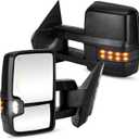 Towing Mirrors Rear View Mirrors fit for 2007-2014 Chevy Silverado GMC Sierra 1500 2500 3500 HD Yukon XL 1500 2500, 2014 Suburban Power heated Tow Side Mirror with Turn Signal