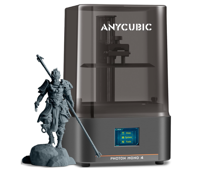 ANYCUBIC Photon Mono 4, Resin 3D Printer with 7'' 10K Mono LCD Screen, Stable LighTurbo Light Source and 70mm/h Fast Printing, Print Volume 6.04'' x 3.42'' x 6.49''