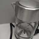  Electric Kettle with Glass Carafe for Tea and Coffee, BPA-Free, Fast Boiling, Auto Shut-Off, 1.1 Quarts, 1500W, Glass and Steel