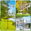 YINGYM Bird Feeding Station Kit, 94 Inch Bird Feeder Pole Stand for Outdoors Hanging with 4 Feeders, Metal Suet and Bath Tray for Wild Birds Watching