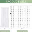 Tulle Backdrop Curtain with Lights String 10FT X 8FT White Sheer Tulle Backdrop Curtains for Wedding Birthday Party Reception Photo Booth Background Decorations (2 Panels 5x8FT)