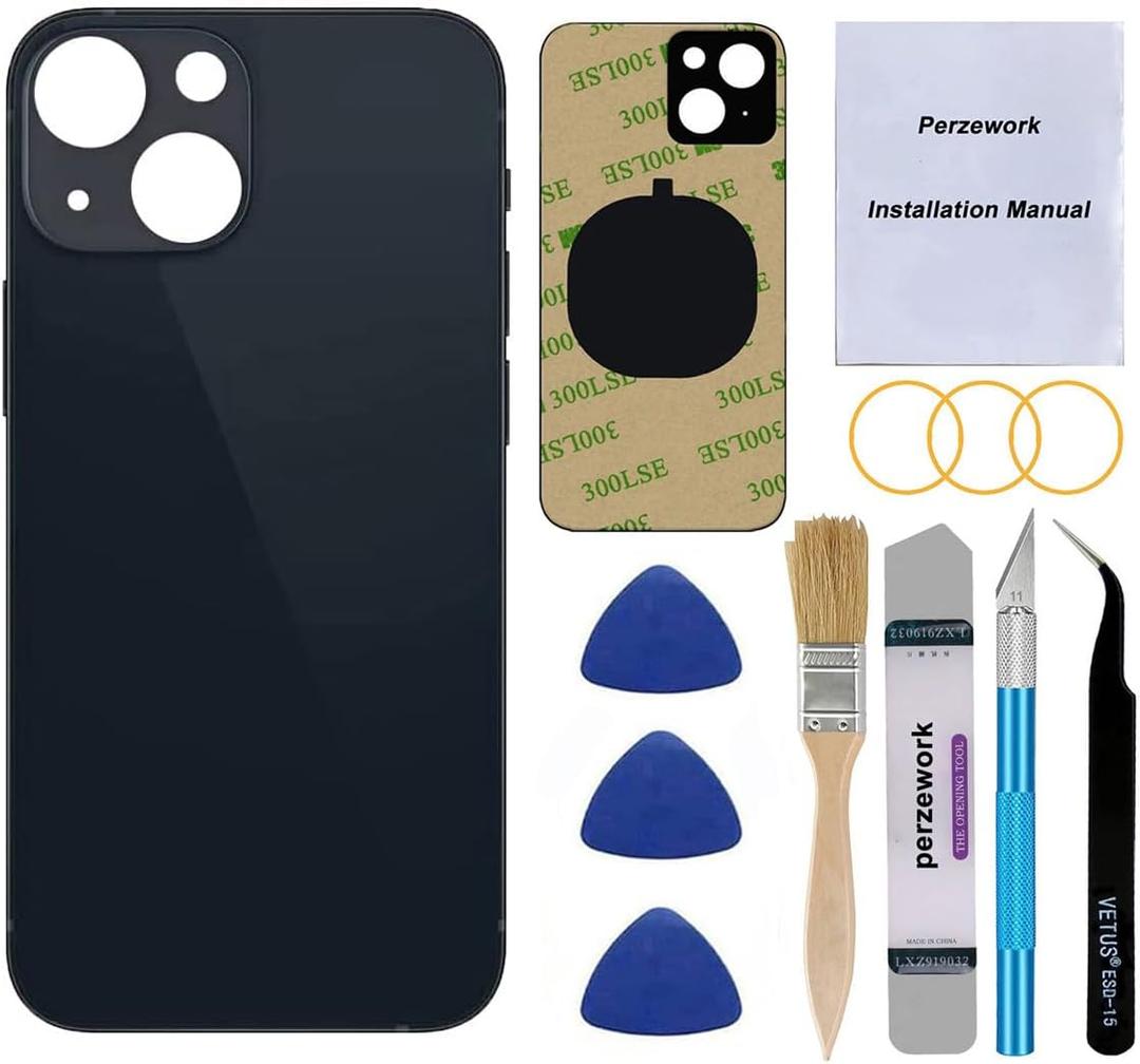 OEM Rear Back Glass Replacement for iPhone 13 mini 5.4-inches (Midnight/Black) with Reparing Toolkit OEM Rear Back Glass Replacement for iPhone 13 mini 5.4-inches (Midnight/Black) with Reparing Toolkit