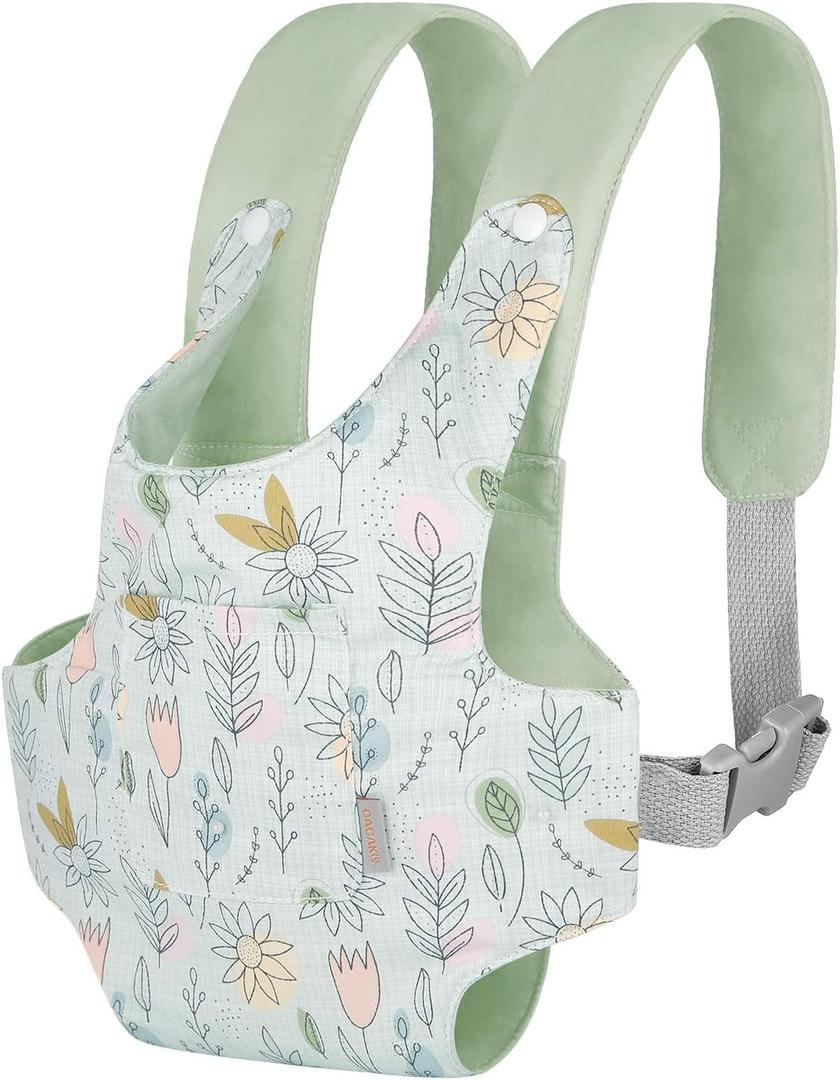 GAGAKU Baby Doll Carrier for Little Girls & Toddlers - Reborn Baby Doll Accessories - Green (Sunflower)