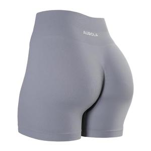 AUROLA Power Scrunch Butt Workout Shorts for Women Seamless Gym Shorts High Waist Tummy Control Yoga Biker Shorts,Fog Grey,XL