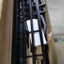 Twin Over Full Size Bunk Bed, Metal Low Profile Bunkbeds with Full-Length Guardrail and Ladder, Space Saving, No Boxing Spring Needed, Black