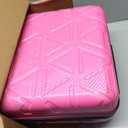 Amazon Basics 21" Hardside Carry-On Luggage with TSA Lock, Expandable, Scratch-Resistant Geometric Surface, Organized Interior, 4 Multi-directional Spinner Wheels, Pink