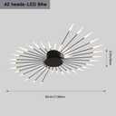 JAYMP 50.4 Ceiling Light Modern Flower Shape Ceiling Lamp for Living Room Dining Room Flush Mount Metal Acrylic Sputnik Firework Petal LED Lighting Fixture (Matte Black, 42 Lights)