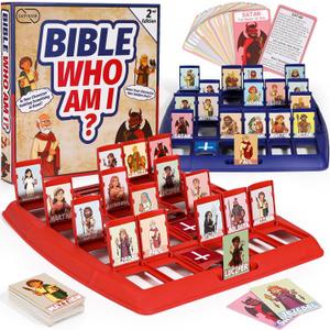 Garybank Guess Bible Who Am I Game 2nd Edition, Another 24 Classic Bible Characters with Life Story & Verse Cards, Biblical Study Supplies for Sunday School & Youth Group, Christian Gift for Kids, 9.8 x 9.8 x 0.1 inches