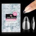 UNA GELLA Short Almond Nail Tips, 312pcs Short Almond Gel Nail Tips Shape Pre Etched Press On Nails Clear Acrylic Fake Nails No C Curve for Full Cover Nails Extension Home Art DIY Salon 12 Sizes