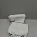 NICETOWN Room Darkening Window Treatments Pole Pocket Kitchen Tier Curtains- Tailored Scalloped Valance/Swags for Bedroom (One Set, W36 X L63 inches Each Panel, Platinum-Greyish White)