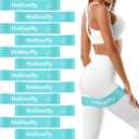 12 Pcs Latex Resistance Loop Exercise Bands for Booty Workout Stretch Exercise Bands Non Slip for Legs Squat Resistance Loop Women Men Starter Butt Hip Thigh Fitness (Light Blue)