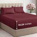 CGK Linens Extra Deep Pocket King Sheets - 4 Piece Breathable & Cooling Bed Sheets - Hotel Luxury Bed Sheet Set - Super Soft, Wrinkle Free and Comfy - Fits Extra Deep Mattresses - Burgundy Sheets Set