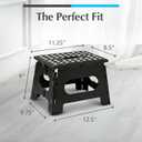 Handy Laundry Folding Step Stool - Sturdy Enough Collapsible Stool to Support Adults and Safe Enough for Kids - Opens Easy with One Flip - Great for Kitchen, Bathroom or Bedroom (Black - 9 Inch)