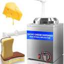 Hijolla Cheese Warmer Dispenser with Pump,Nacho Cheese Warmer with 2.8Qt Capacity,Electric Hot Fudge Dispenser Caramel Butter Sauce Warmer 400W,86-194 F Temp Adjustable for Salad Jam Seasoning Sauce