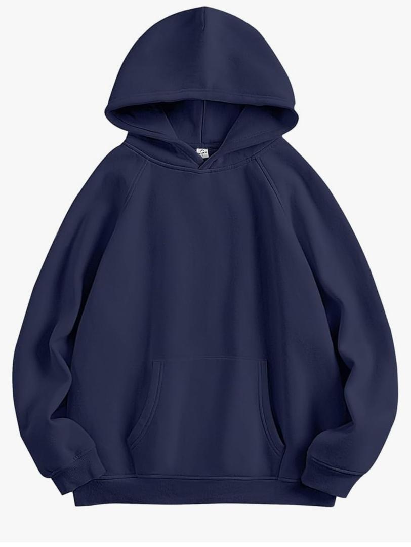 ANRABESS Women Hoodies Oversized Fleece Long Sleeve Comfy Casual Basic Pullover Sweatshirts 2025 Fall Outfits Y2K Clothes, Size: S