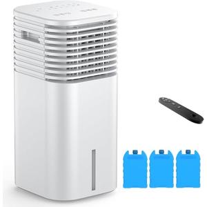 24" Windowless Portable Air Conditioner, 15H Timer & 120°Oscillation, 3-IN-1 Portable AC Unit with Remote, 2-Gal Tank, 3 Modes & 3 Speeds, Ultra-Quiet Ventless Swamp Cooler for Home Office, Pearl
