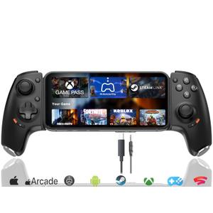 Megadream Phone Controller for iPhone 17/iPhone 16/iPhone 15/Android USB C Mobile Gaming Controller with 3.5mm Audio Jack, Remote Player Gamepad for PS5/PS4/Xbox/PC, Cloud Game, Plug and Play, Hall Joysticks/Hall Trigger, 2 Mappable Buttons