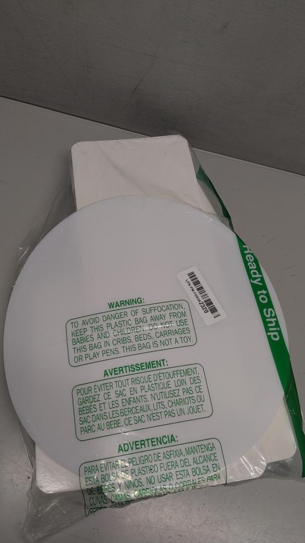 Set of White Plastic and Wooden Display Boards