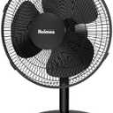 HOLMES 12" Table Fan, 75° Oscillation, 3 Speeds, 15° Adjustable Head Tilt, Ideal for Home, Bedroom or Office, Black