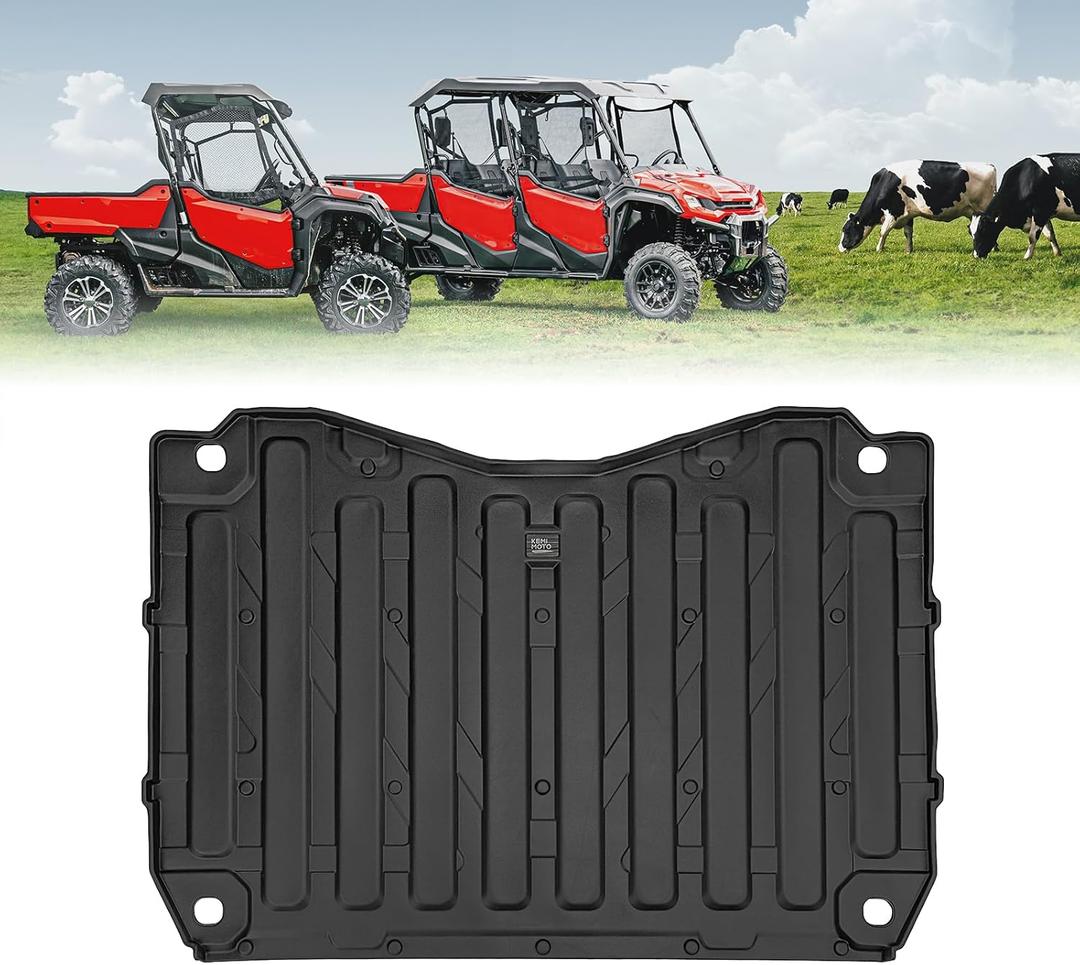 KEMIMOTO UTV Bed Mat Liner Compatible with Pioneer 1000 1000-6 (NOT for 1000-5), Anti-Slip Snug Fit with Texture, Extra Edge Prevent Dust Damage Debris, TPE Rubber Rear Cargo, Protection Accessories