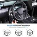 Steering Wheel Cover for Tesla Model 3 Highland(2024-Present)/ Model Y Juniper(2025-Present),Anti-Slip,Comfortable Grip,Breathable,Customized for Tesla Model 3/Y Accessories,Bright White