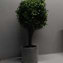 Artificial Boxwood Plants Outdoor Faux Topiaries Ball Trees Set of 2 for Front Porch Decor(22" T,13" D)- 4 Layers Leaf Fake Shrubs Potted for Indoor Home Office Decor UV Resistant