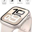 Misxi 2 Pack Tempered Glass Case Compatible for Apple Watch Series 11 (2025) Series 10 42mm, Hard PC Screen Protector Overall Protection Scratch-Resistant Cover for iWatch, 1 Starlight + 1 Transparent
