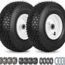 13x5.00-6 Rubber Lawn Mower Tire and Wheel, 2 Pcs Replacement 13x5-6nhs Riding Mowers Lawn Pneumatic Tire with 3/4" Bushing, 3" -4.5" Centered Hub