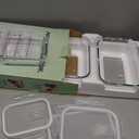 Pmssypl Glass Food Storage Containers with Airtight Lids, 3Piece Set, Stackable Meal Prep Containers (Transparent White)