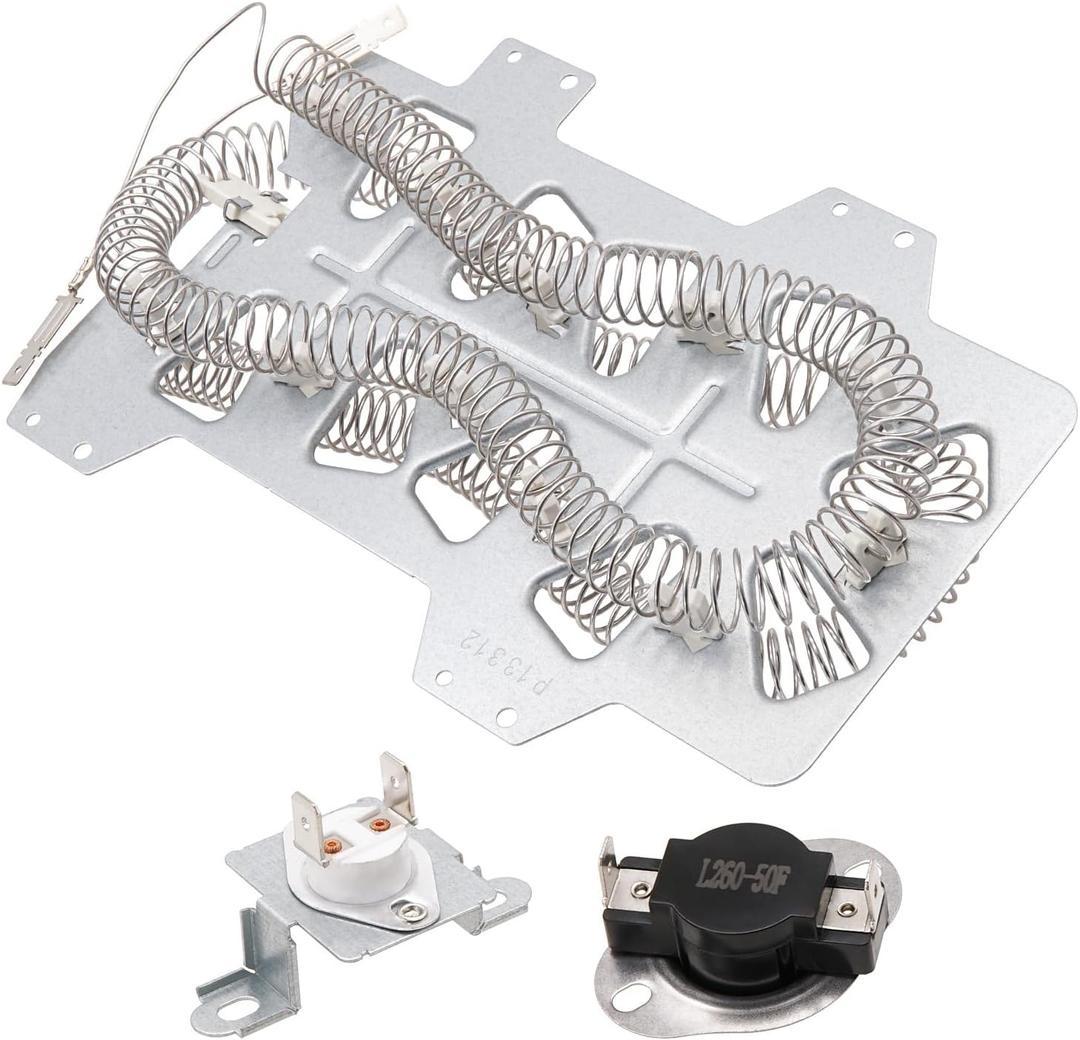 DVE45T3400V/A3 Dryer Heating Element Kit Compatible With Samsung DVE41A3000W/A3 DVE45T3200W/A3 DVE45T3400P/A3 DVE45T3400W/A3 DVE45R6100C/A3 DVE45R6100W/A3 DVE45R6100P/A3 DVE45T6000W/A3