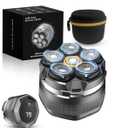 Head Shavers for Bald MenNewly Designed Magnetic 6D Electric Razor, IPX8 Waterproof Dry/Wet, 10000 RPM High Speed Motor for Fast Shaving, USB-C Cable and Storage Bag for Home & Travel