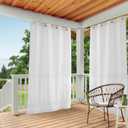 TOWN & COUNTRY BASICS Cabana Solid Heavyweight Indoor Outdoor Curtains, Light Filtering Opacity with Grommet Top, Water Repellent, 2-Pack Set, 54"x84", Winter White