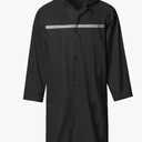 Mens Long Hooded Safety Rain Jacket Waterproof Emergency Raincoat Poncho Large
