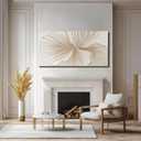 WINKAILIN Flower Wall Art Abstract Floral oil Painting Modern 29x58 White and Gold Large Canvas Artwork Minimalist Decoration for Living Room Bedroom Office Home