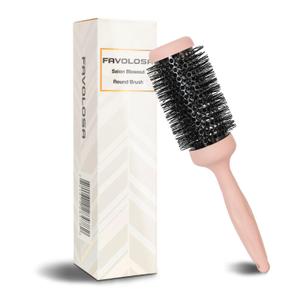 Unique Design Round Brush for Blow Drying, Professional 2.1 inch Round Barrel Brush With Ergonomic Handle for Styling, Curling and Straightening. Pain-Free. Christmas Stocking Stuffer Gift.