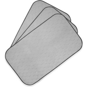 Pet Magasin Highly Absorbent Reusable Washable Pet Training Pads with Waterproof Bottom (Pack of 3) Grey Fit Standard Cage, M 33x20 (3pack) (33x20 Inch (Pack of 3), Gray)