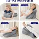 Reading Pillow for Adults, Bed Backrest Cushion, Back Support Pillow for Sitting Up, Removable Washable Cover, Wedge Pillow for Bed, Sofa, Couch, Floor Use, Standard