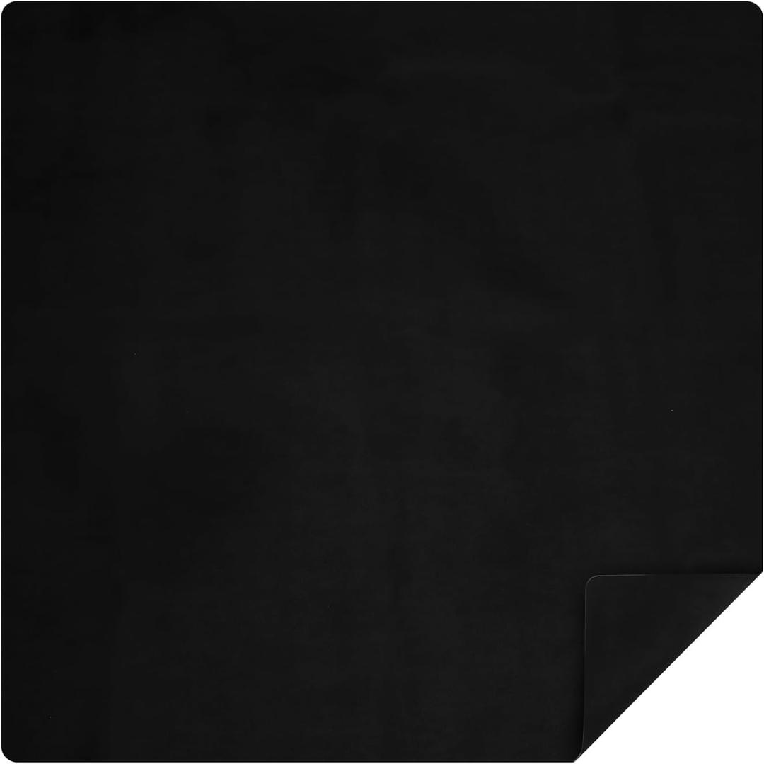 Buryeah Mahjong Mat Large Non Slip Neoprene Rubber Table Mat Noise Reduction Dominoes Poker Card Board Games Playmat Gaming Table Cover for Game Night Indoor Outdoor Camp(Black,40 x 40 Inch)