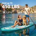 PRAISUN 12 x 35 Inflatable Paddle Board, 450lbs Extra Wide Stand Up Paddleboard for Youth/Adults of All Skill Levels, Stable SUP with Seat & Full Kit, for Fishing, Yoga, Lake & Ocean